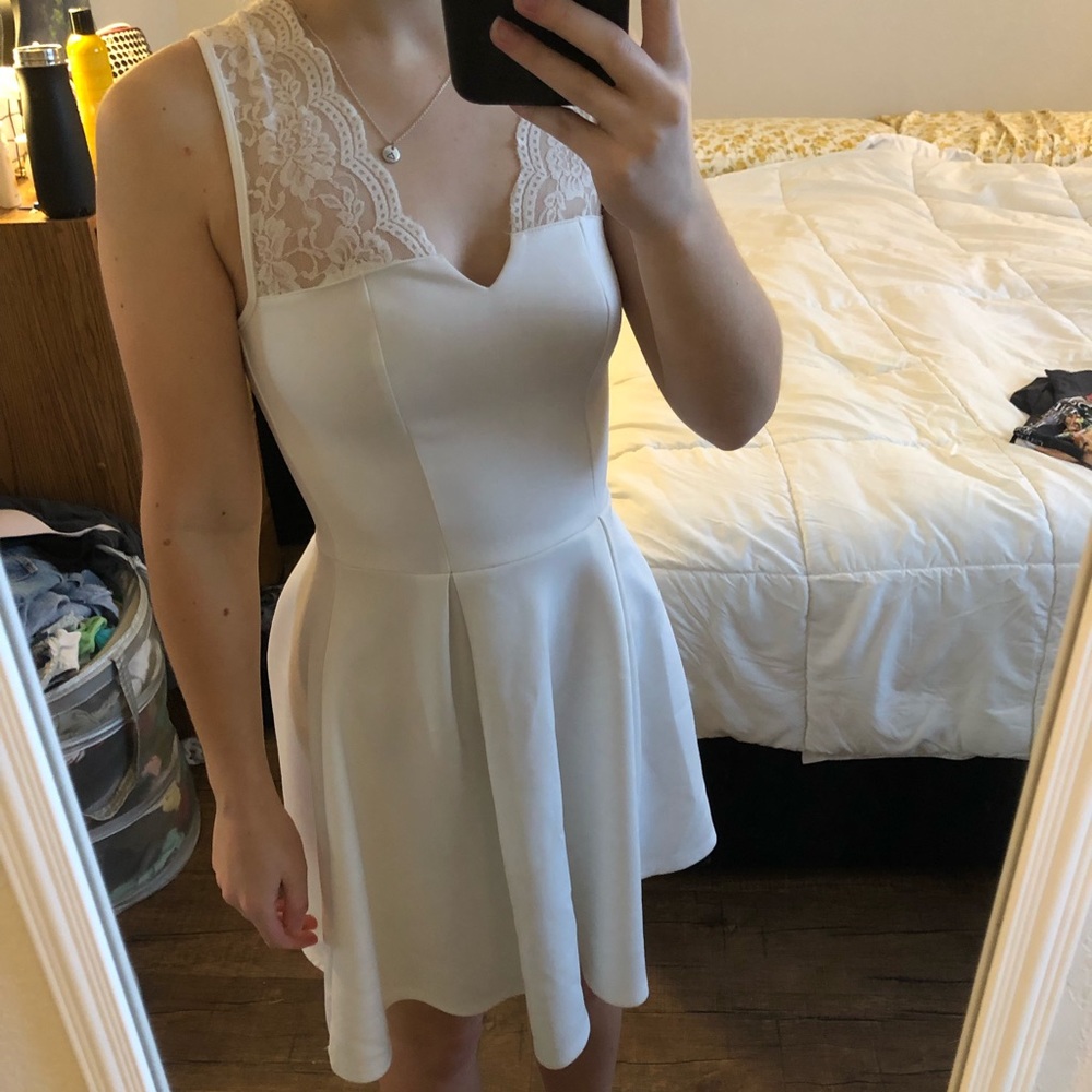 White dress with lace detail